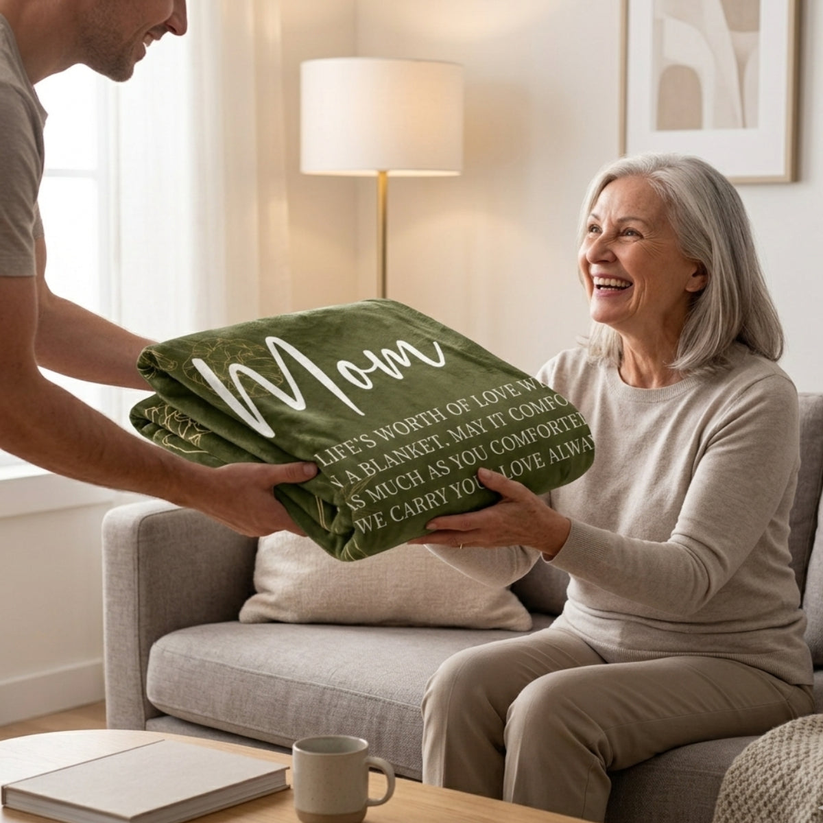 Aura Zoma Mom Appreciation Blanket – Heartfelt Message Throw Blanket for Mom, Soft Flannel Gift for Mother's Day, Birthday & Special Occasions
