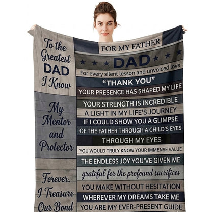 Aura Zoma To My Father Blanket – Heartfelt Dad Gift Throw Blanket, Appreciation Gift for Father from Son or Daughter, Soft Cozy Fleece Blanket for Birthday
