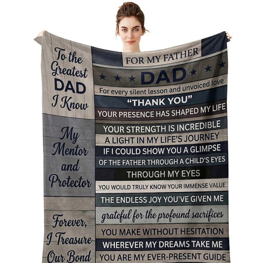 Aura Zoma To My Father Blanket – Heartfelt Dad Gift Throw Blanket, Appreciation Gift for Father from Son or Daughter, Soft Cozy Fleece Blanket for Birthday