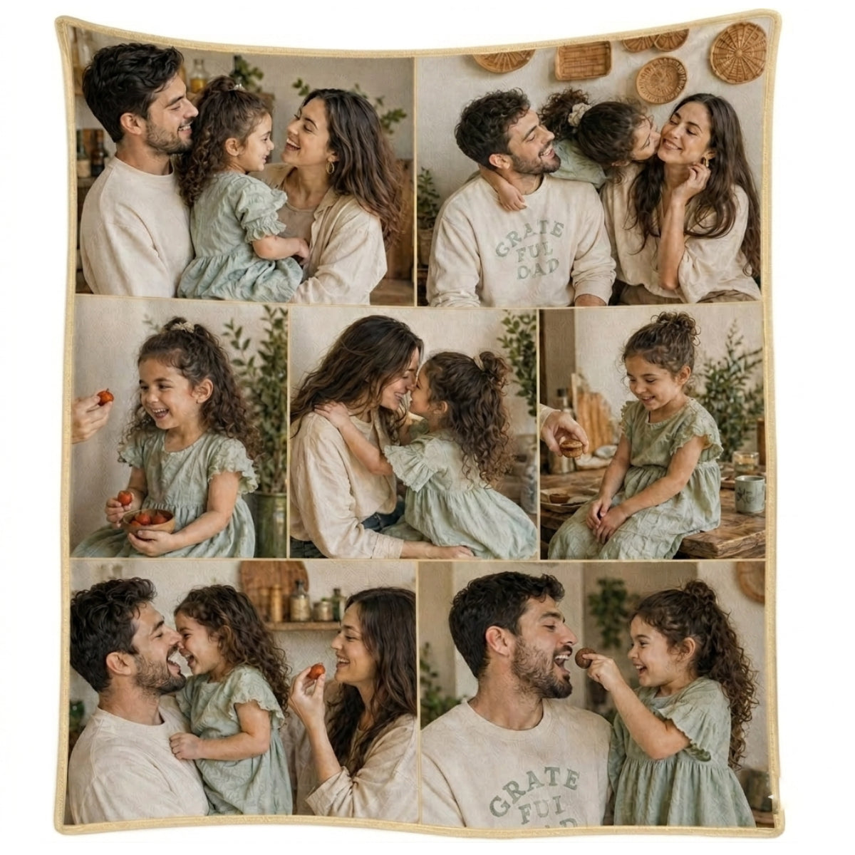 Aura Zoma Personalized Family Photo Blanket – Custom Picture Collage Throw Blanket, Memory Keepsake Gift for Family, Couples & Loved Ones