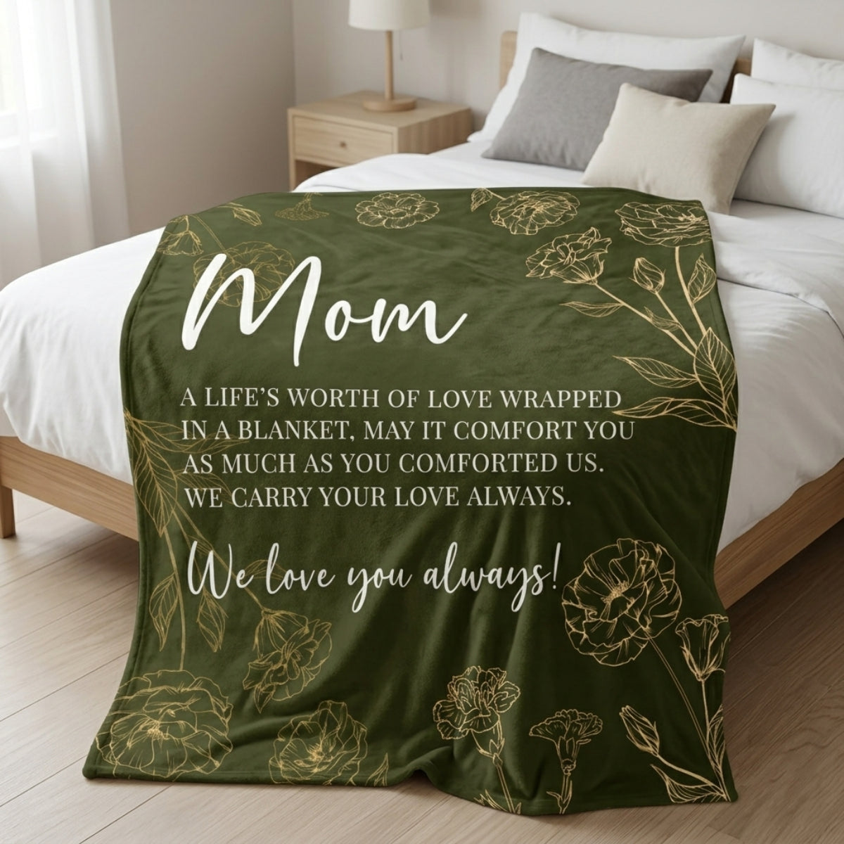 Aura Zoma Mom Appreciation Blanket – Heartfelt Message Throw Blanket for Mom, Soft Flannel Gift for Mother's Day, Birthday & Special Occasions