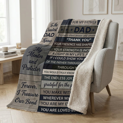 Aura Zoma To My Father Blanket – Heartfelt Dad Gift Throw Blanket, Appreciation Gift for Father from Son or Daughter, Soft Cozy Fleece Blanket for Birthday