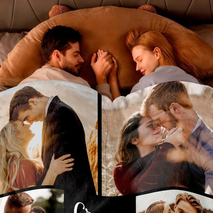 Custom Blanket with Picture Text Personalized Throws Blanket with Photos,Customizable Blankets Customized Gifts for Mom Dad Couple Girlfriend Boyfriend Wife Husband (30X40)