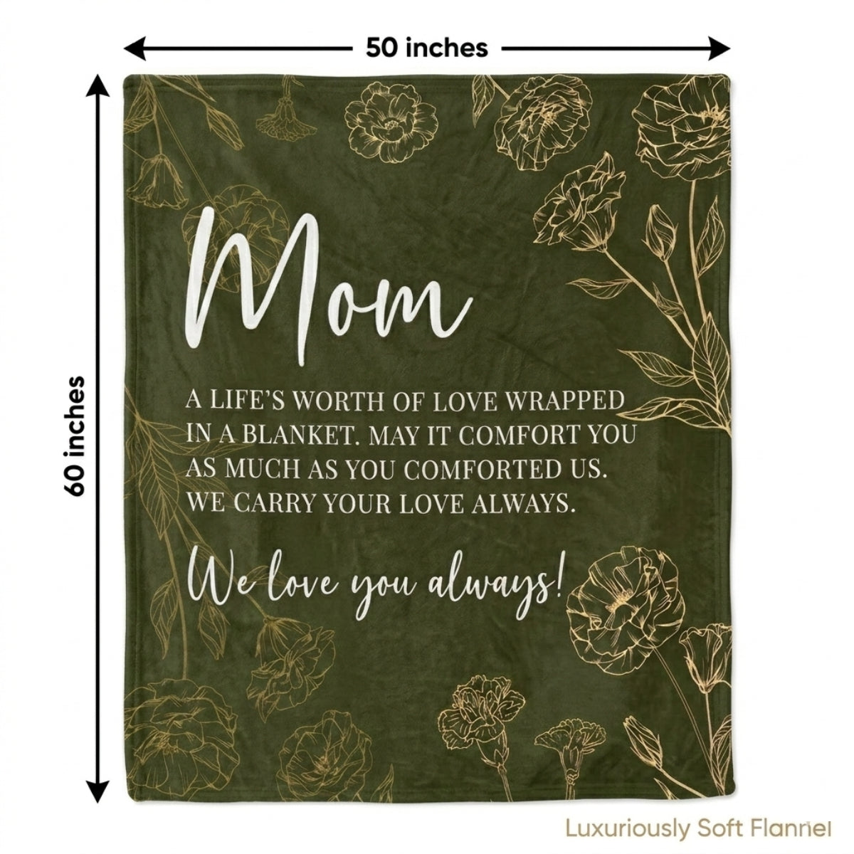 Aura Zoma Mom Appreciation Blanket – Heartfelt Message Throw Blanket for Mom, Soft Flannel Gift for Mother's Day, Birthday & Special Occasions