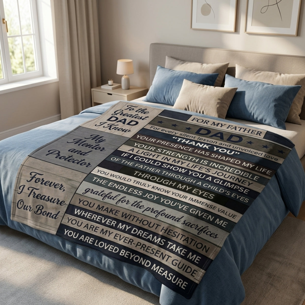Aura Zoma To My Father Blanket – Heartfelt Dad Gift Throw Blanket, Appreciation Gift for Father from Son or Daughter, Soft Cozy Fleece Blanket for Birthday