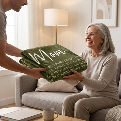 Aura Zoma Mom Appreciation Blanket – Heartfelt Message Throw Blanket for Mom, Soft Flannel Gift for Mother's Day, Birthday & Special Occasions