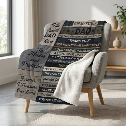 Aura Zoma To My Father Blanket – Heartfelt Dad Gift Throw Blanket, Appreciation Gift for Father from Son or Daughter, Soft Cozy Fleece Blanket for Birthday