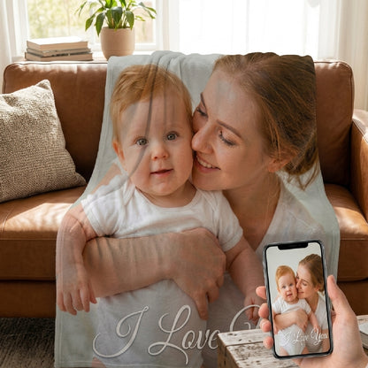 Aura Zoma Custom Photo Blanket – Personalized Picture Blanket for Family, Couples & Loved Ones, Soft Flannel Throw, Memory Keepsake Gift for Birthday