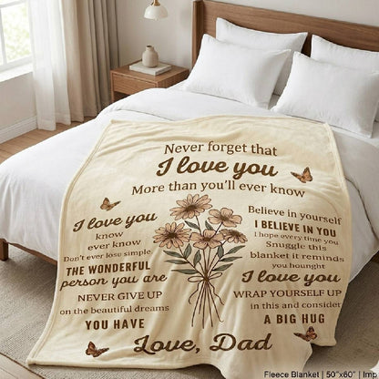 Aura Zoma To My Daughter Blanket from Dad – Soft Flannel Fleece Throw Blanket with Inspirational Message