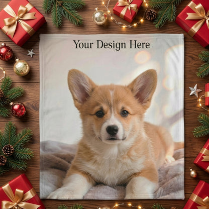 Custom Pet Photo Blanket – Personalized Dog Picture Throw Blanket, Soft Flannel Fleece Blanket for Pet