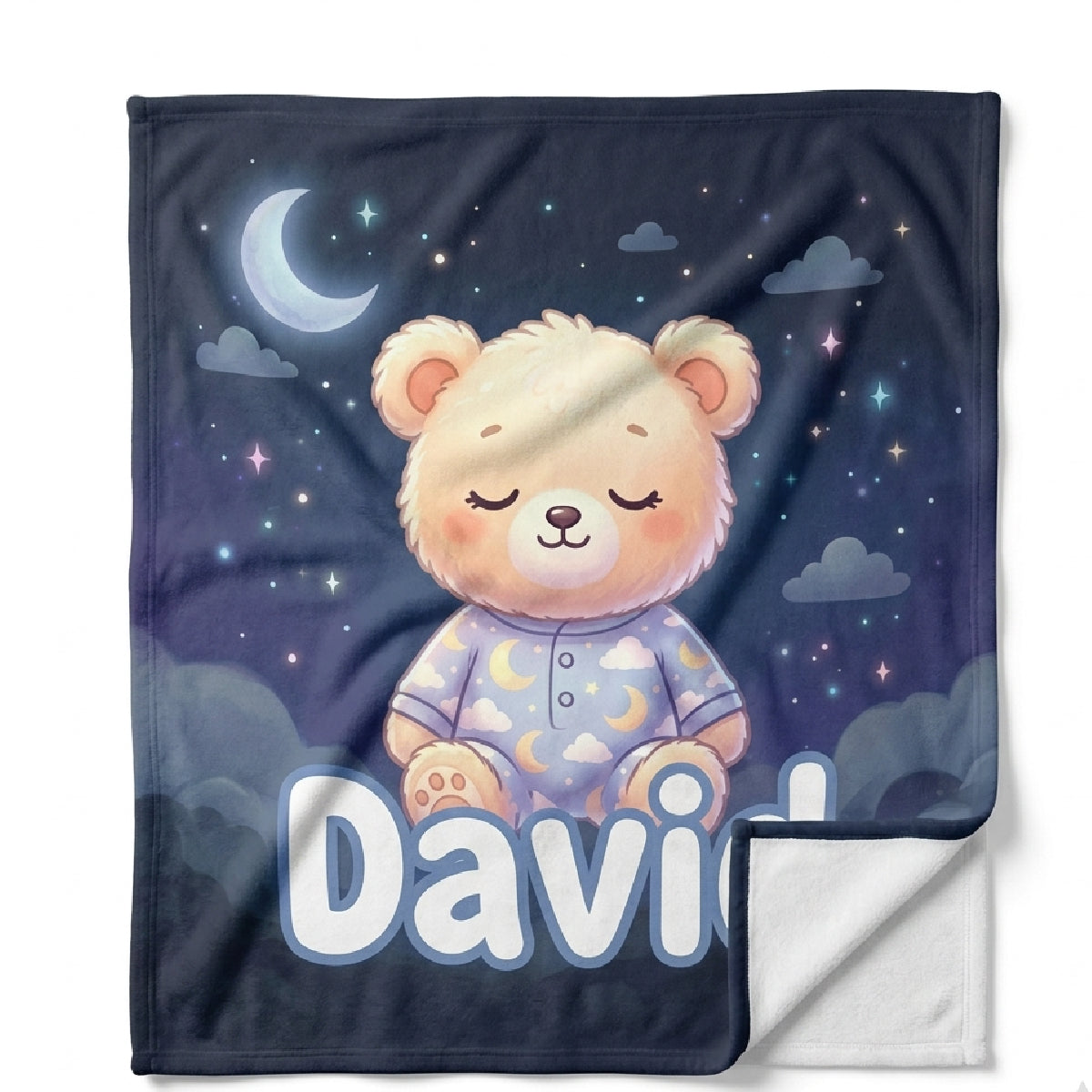 Personalized Baby Name Blanket – Custom Teddy Bear Fleece Blanket for Kids, Soft Flannel Throw Blanket