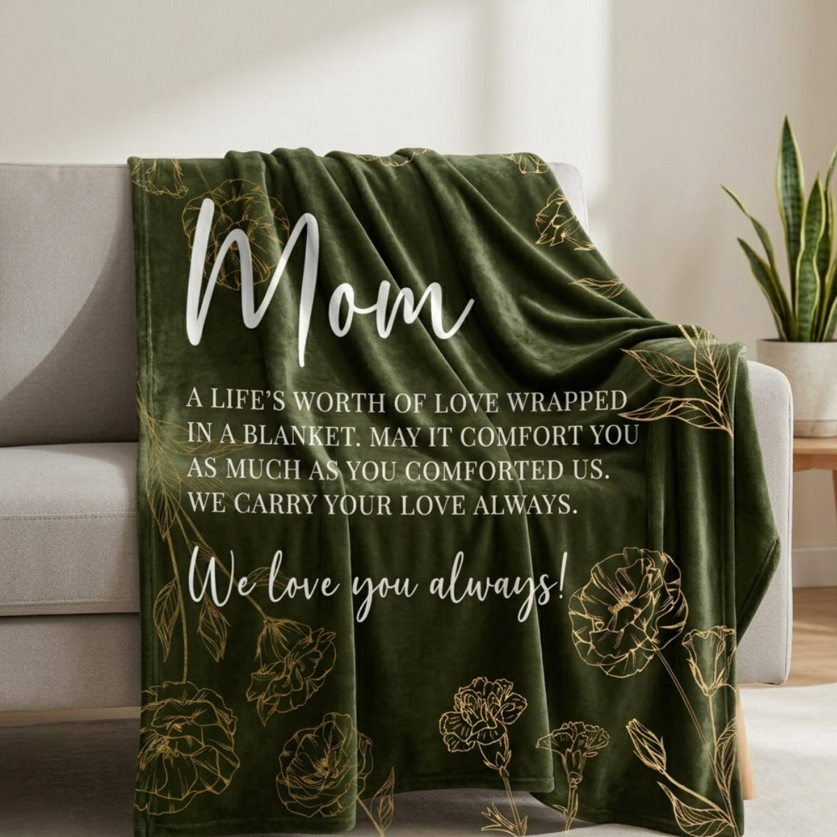Aura Zoma Mom Appreciation Blanket – Heartfelt Message Throw Blanket for Mom, Soft Flannel Gift for Mother's Day, Birthday & Special Occasions