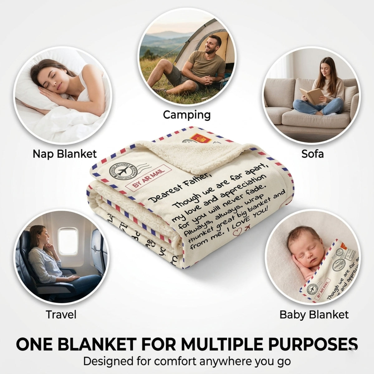 Aura Zoma To My Father Blanket – Long Distance Dad Gift Blanket
