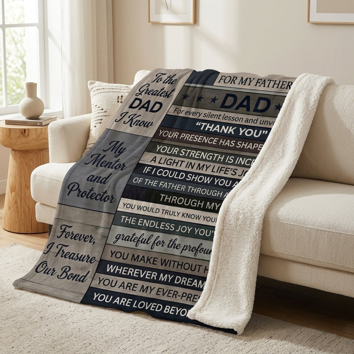 Aura Zoma To My Father Blanket – Heartfelt Dad Gift Throw Blanket, Appreciation Gift for Father from Son or Daughter, Soft Cozy Fleece Blanket for Birthday